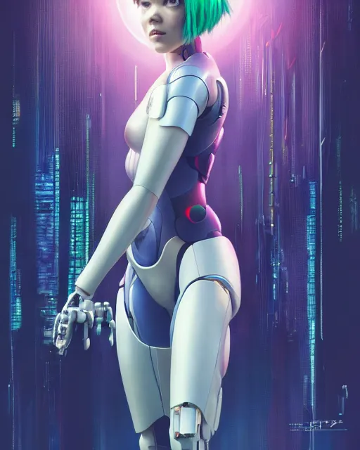 Image similar to weta disney movie still portrait photo of elle brooke as the major ghost in the shell as cyborg woman by pixar, by weta, wlop, ilya kuvshinov, rossdraws, artgerm, maxim cover, latex, sweaty, iridescent, bright morning, anime, liosh, mucha