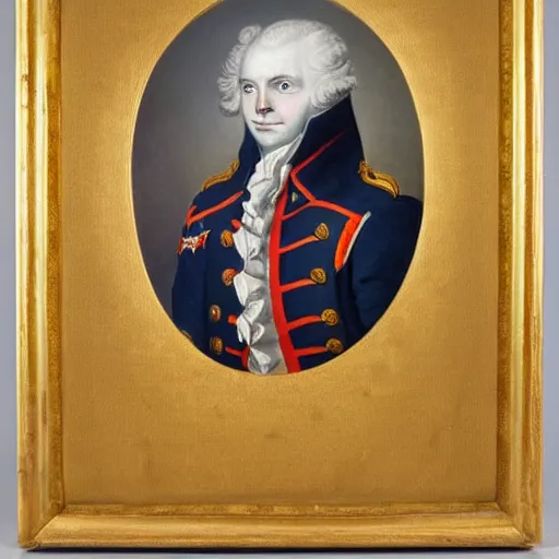 Image similar to A portrait of the Swedish war hero, naval officer Erik Hare, who is a rabbit, oil painting from 1787