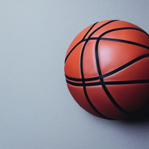 Prompt: studio photo of a floating a leather basketball, hyper realistic, 8 k