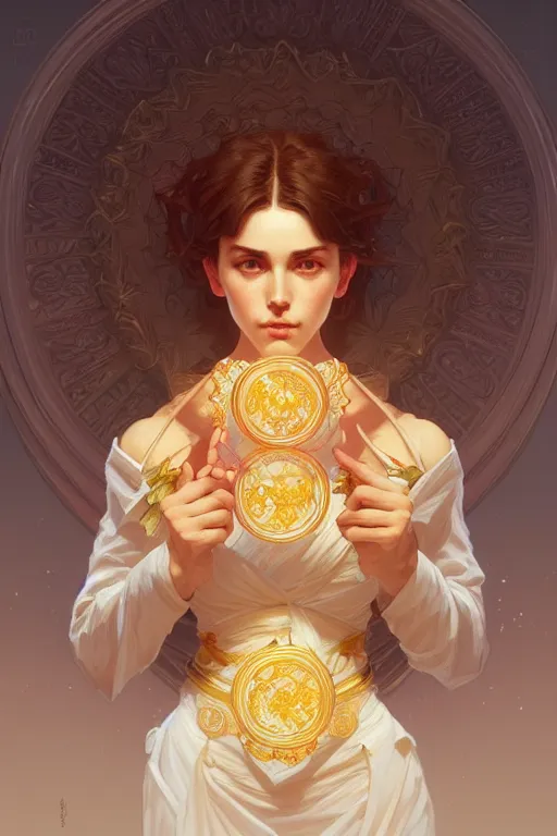 Image similar to symmetry!! plate full of nugget!!, intricate, elegant, highly detailed, digital painting, artstation, concept art, smooth, sharp focus, illustration, art by artgerm and greg rutkowski and alphonse mucha, 8 k