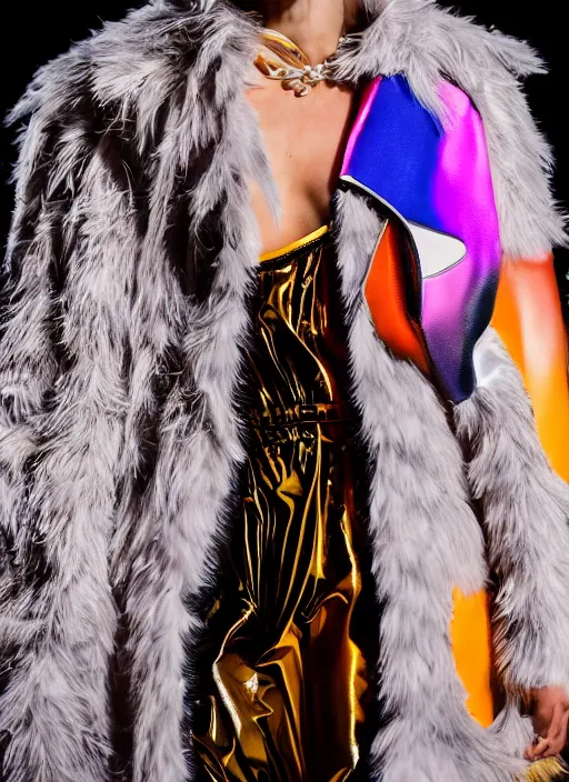 Image similar to hyperrealistic and heavy detailed adidas avant garde runway show of movie the fifth element leeloo dallas, leica sl 2 5 0 mm, vivid color, high quality, high textured, real life