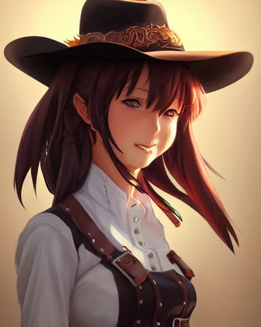 Prompt: character concept art of an anime cowgirl | | cute - fine - face, pretty face, realistic shaded perfect face, fine details by stanley artgerm lau, wlop, rossdraws, james jean, andrei riabovitchev, marc simonetti, and sakimichan, tranding on artstation