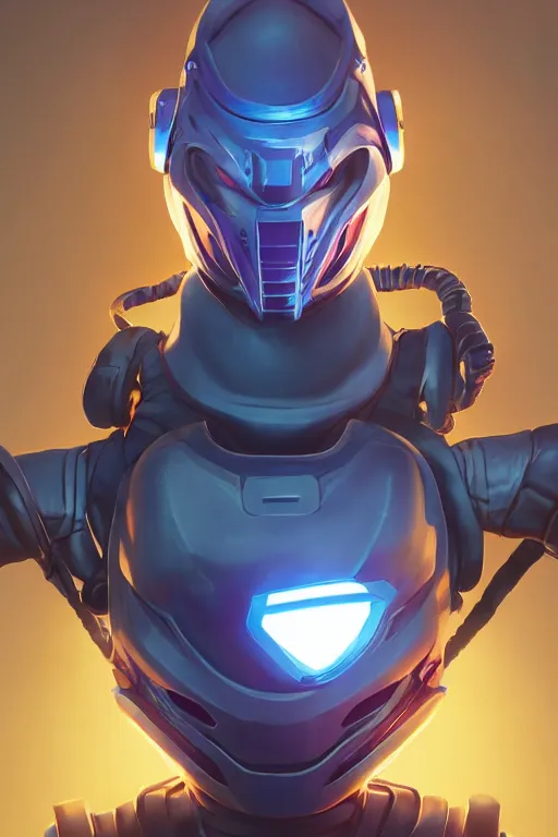 Image similar to epic mask helmet robot ninja portrait stylized as fornite style game design fanart by concept artist gervasio canda, behance hd by jesper ejsing, by rhads, makoto shinkai and lois van baarle, ilya kuvshinov, rossdraws global illumination radiating a glowing aura global illumination ray tracing hdr render in unreal engine 5