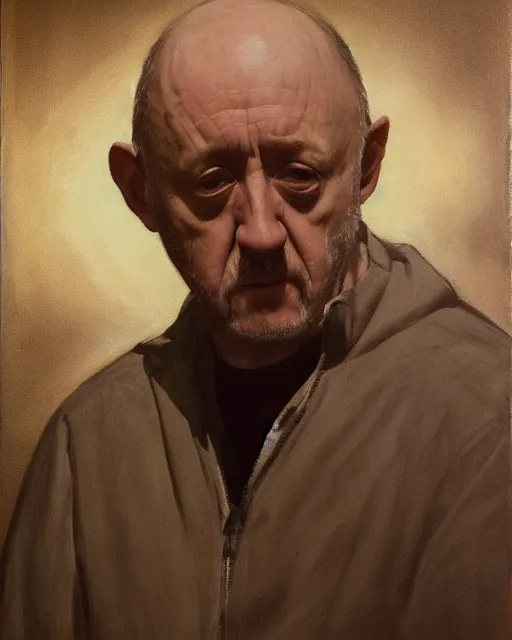 Image similar to jonathan banks as mike ehrmantraut, cinematic lighting, renaissance portrait, oil painting