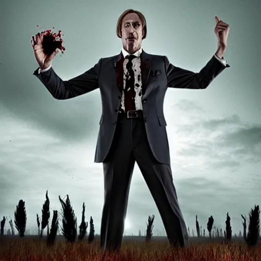 Image similar to saul goodman as a zombie