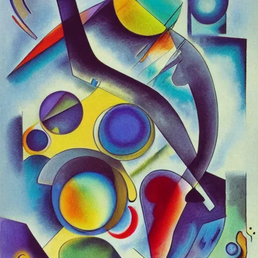 Prompt: a 3d shaded illustration of abstract sketch by Kandinsky