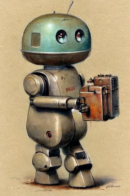 Image similar to (((((1950s flat robot art . muted colors.))))) by Jean-Baptiste Monge !!!!!!!!!!!!!!!!!!!!!!!!!!!