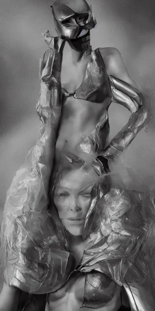 Prompt: portrait of Julianne Nicholson as a super hero, highly detailed, photographed by Annie Leibovitz.