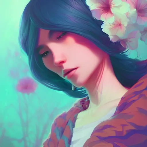 Image similar to portrait of a beautiful hippie, art by lois van baarle and ross tran and sam yang and ilya kuvshinov and guweiz, digital art, high detail, sharp focus, unreal engine 5, trending on artstation, deviantart, pinterest, 4 k uhd image