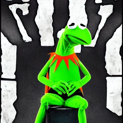 Prompt: Kermit the frog as a superhero, film poster, 4k