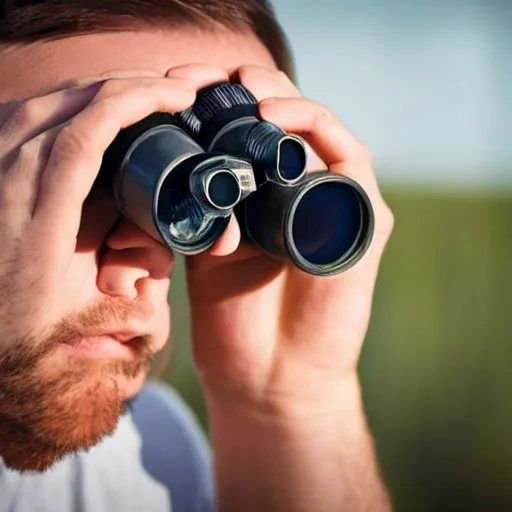 Image similar to a man spied on through binoculars