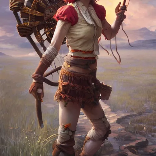 Image similar to pippi longstocking ultra realistic, concept art, intricate details, eerie, highly detailed, photorealistic, octane render, 8 k, unreal engine. art by artgerm and greg rutkowski and charlie bowater and magali villeneuve and alphonse mucha