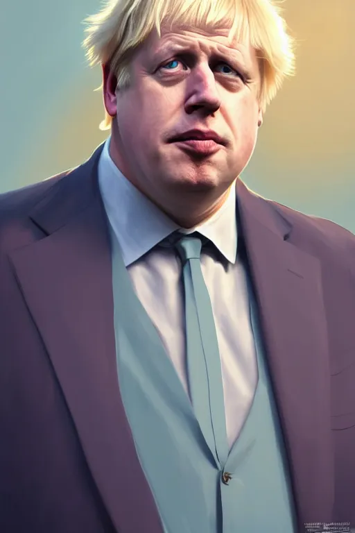 Image similar to Boris Johnson as a Family Guy character, realistic portrait, symmetrical, highly detailed, digital painting, artstation, concept art, smooth, sharp focus, illustration, cinematic lighting, art by artgerm and greg rutkowski and alphonse mucha