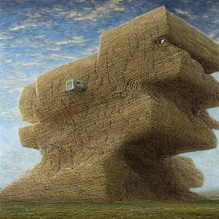 Image similar to a building in a landscape, by peter gric