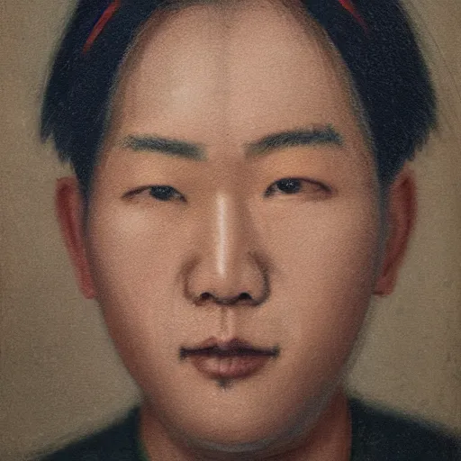 Image similar to front on portrait of a korean man with double eyelid