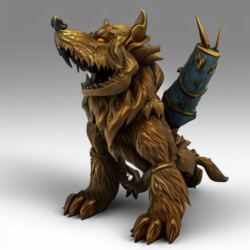 Image similar to fenrir stylized stl fantasy miniature, 3 d render, activision blizzard style, hearthstone style