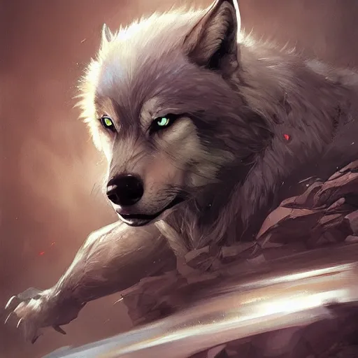 Image similar to Wolf like a human, Made by Marvel Comics, by Stanley Artgerm Lau, WLOP, Rossdraws, James Jean, Andrei Riabovitchev, Marc Simonetti, Yoshitaka Amano, ArtStation, CGSociety,