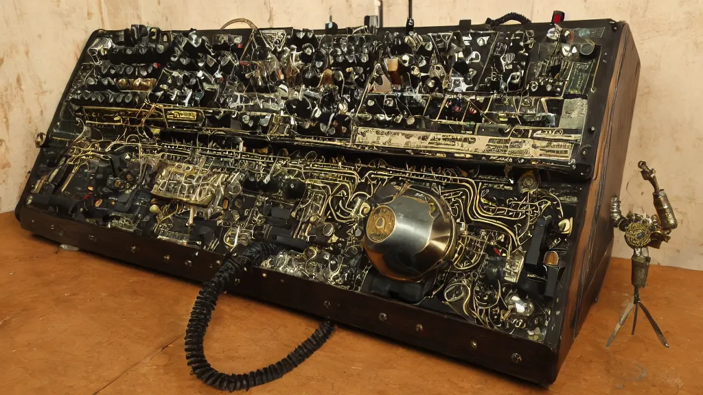 Prompt: steampunk sizable mecca synthesizer