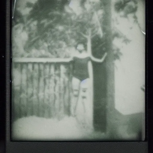 Prompt: a polaroid of a mysterious cryptid