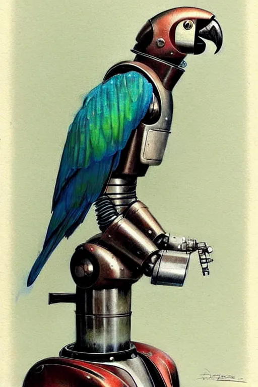 Prompt: ( ( ( ( ( 1 9 5 0 s retro future android robot parrot. muted colors., ) ) ) ) ) by jean - baptiste monge,!!!!!!!!!!!!!!!!!!!!!!!!!