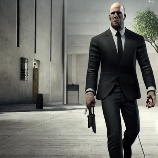 Image similar to jason statham in hitman 3 4 k quality super realistic