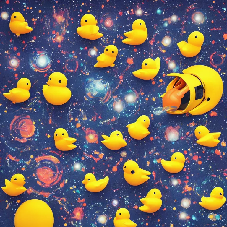 Image similar to magnetosphere rubber duck paradox, album cover, film, detailed, no text no watermark