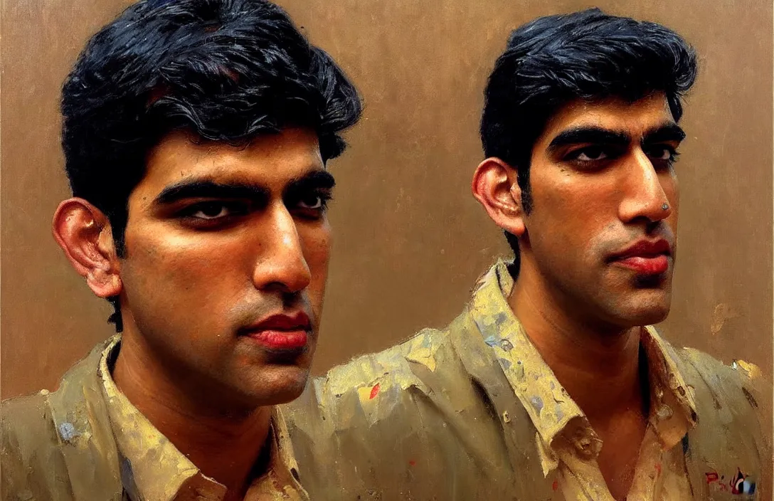 Prompt: portrait of rishi sunak!!!!!!!!!!!!!!!!!!!!!!!!!!!, detailed face, detailed painting, epic lighting, by ilya repin, phil hale and kent williams