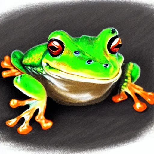 Image similar to A frog with fur, semi realistic, trending on art station