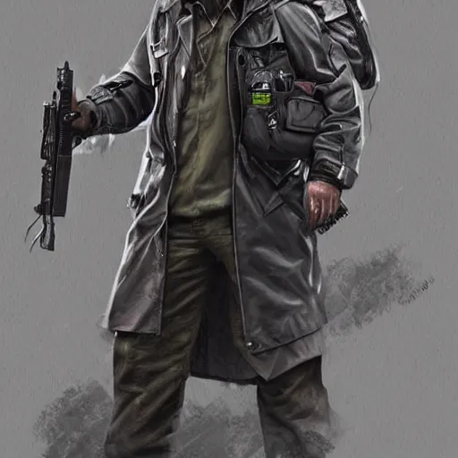 Prompt: a high definition photo realistic man wearing a trenchcoat, in airbrush style, special forces, tactical gear, cosplay, mecha, science fiction, artstation, pinterest, highly detailed, adobe photoshop
