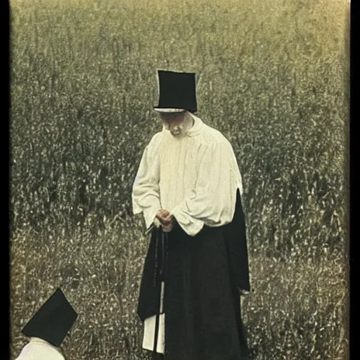 Image similar to a puritan priest preaching in a field, 1 8 9 0 s, by francis davis millet