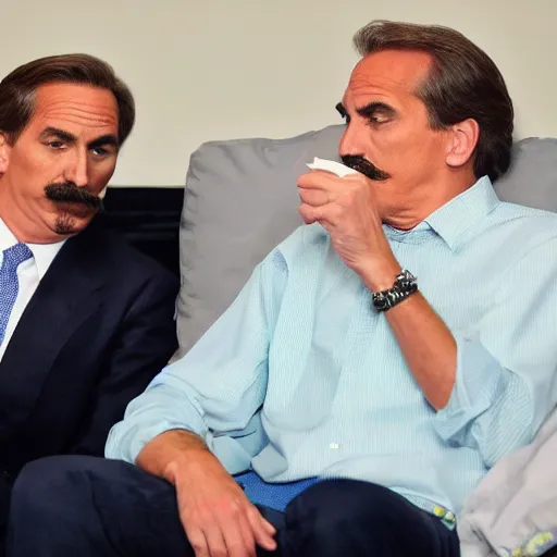 Image similar to mike lindell smoking crack with hunter biden