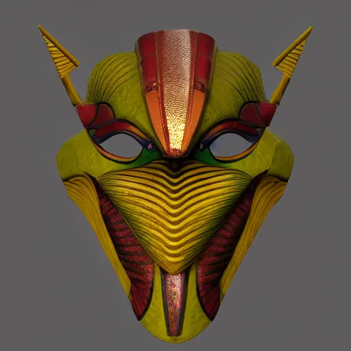 Prompt: egyptian mask inspired by a mantis and a dragon, trending on artstation, 4 k