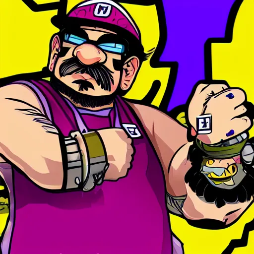 Prompt: Wario in GTA Vice City