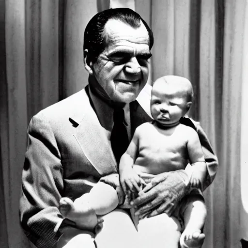 Prompt: richard nixon as a baby