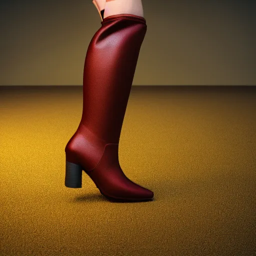 Image similar to knee high boots inspired by bananas, design, sharp focus, very detailed, 4 k, octane render, photo taken by nikon