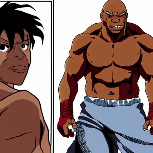 Prompt: mike tyson as a titan from attack on titan manga artstyle