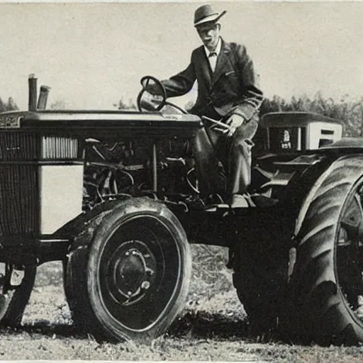 Prompt: A tractor designed and produced by Tesla, promotional photo