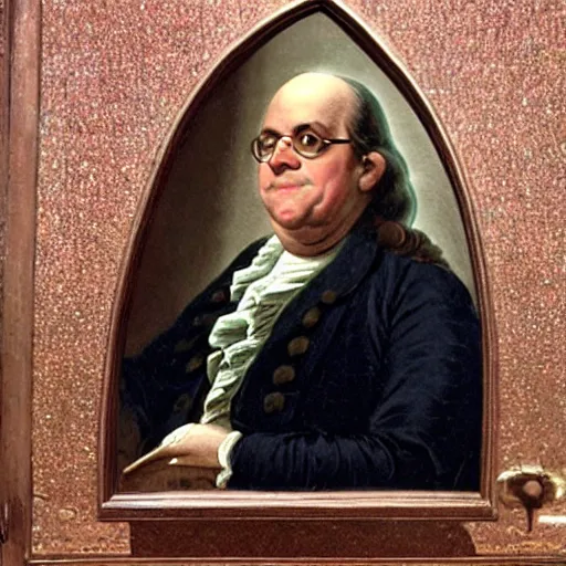 Image similar to photo of benjamin franklin at the met gala