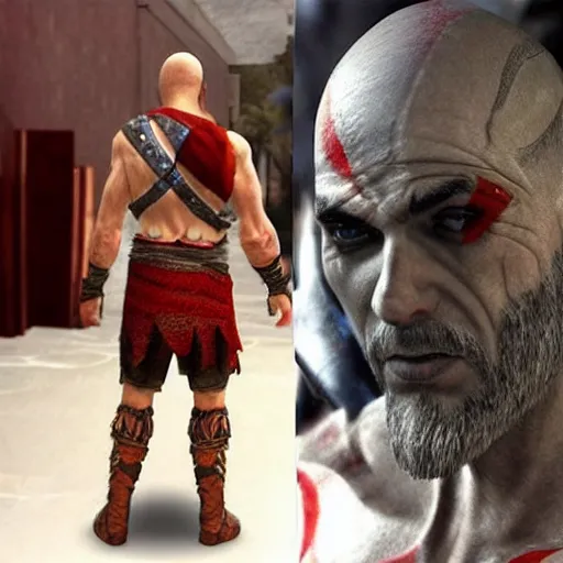 Image similar to benjamin!!!!! netanyahu!!!!!! as kratos from god of war