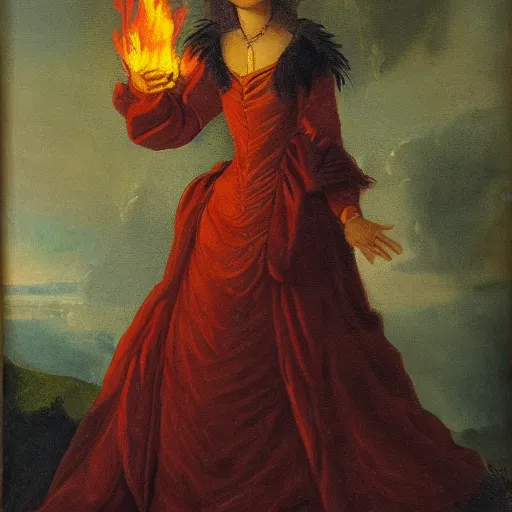 Prompt: portrait of a lady on fire