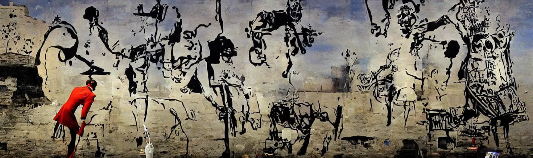 Image similar to Salvador Dali painting by Banksy