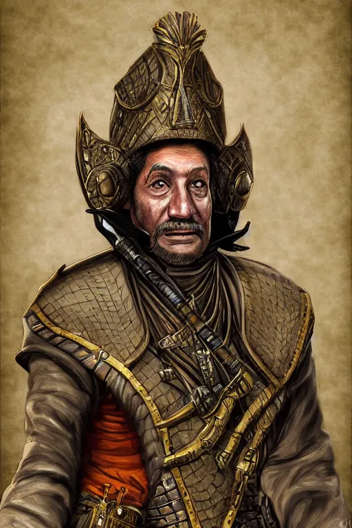 Prompt: portrait, headshot, digital painting of His Grace, His Excellency, The Duke of Ankh, Commander Sir Samuel Vimes of the Ankh-Morpork City Watch. Diskworld by Terry Prtchett. realistic, hyperdetailed, concept art