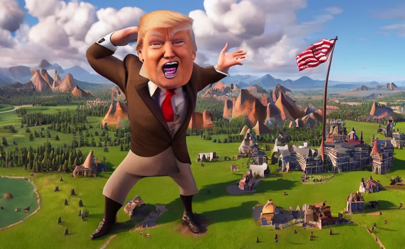 Prompt: “ trump character screen civilization 6 ”