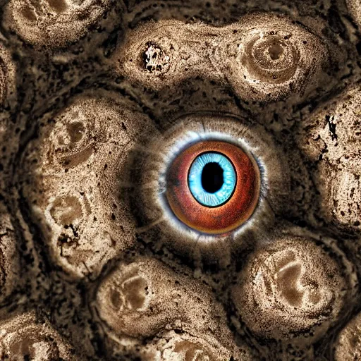 Image similar to eyeballs peaking through, buried under a sea of mud, 4 k, 8 k, landscape