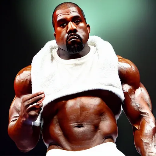 Image similar to kanye west as mr olympia