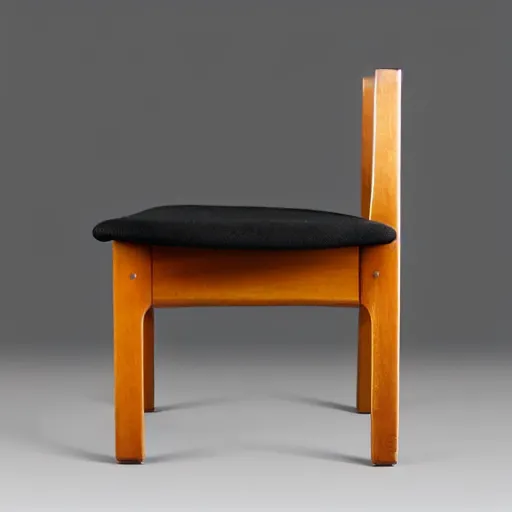 Image similar to midcentury modern wooden chair in the style of mies van der rough high end photoshoot