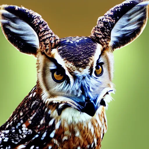 Image similar to photo of a hybrid between a deer and an owl