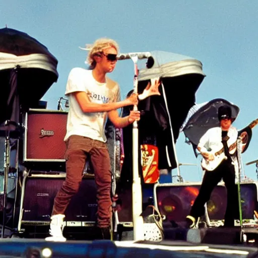 Prompt: Yoda Performing at Woodstock 99 with The Beastie Boys