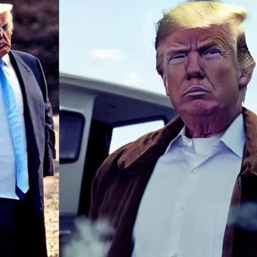 Image similar to donald trump in breaking bad with walter white