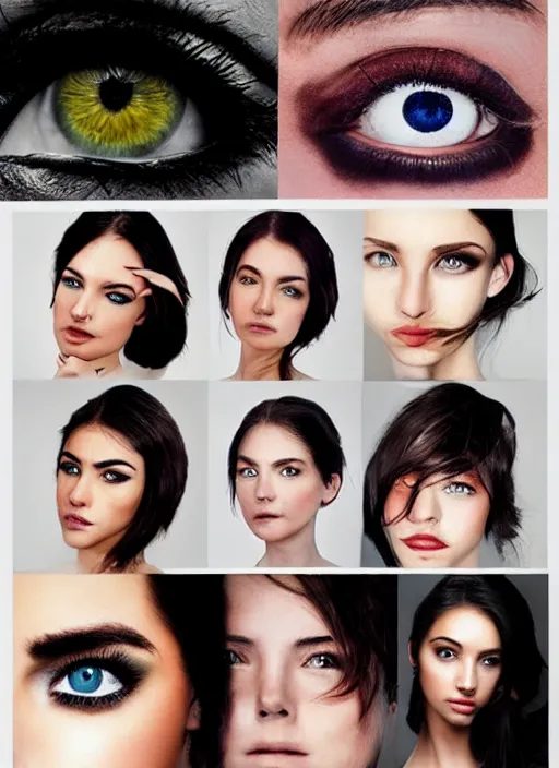 Image similar to style sheets, portraits of stunningly beautiful 📷 eyes, 📷